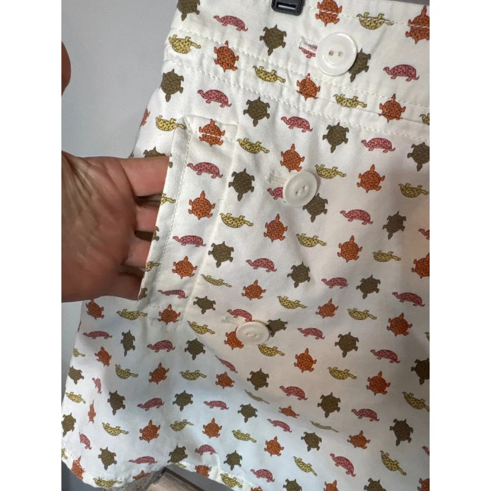 Women's J.Crew Double-Breasted Turtle Print Mini Skirt Cotton size 4